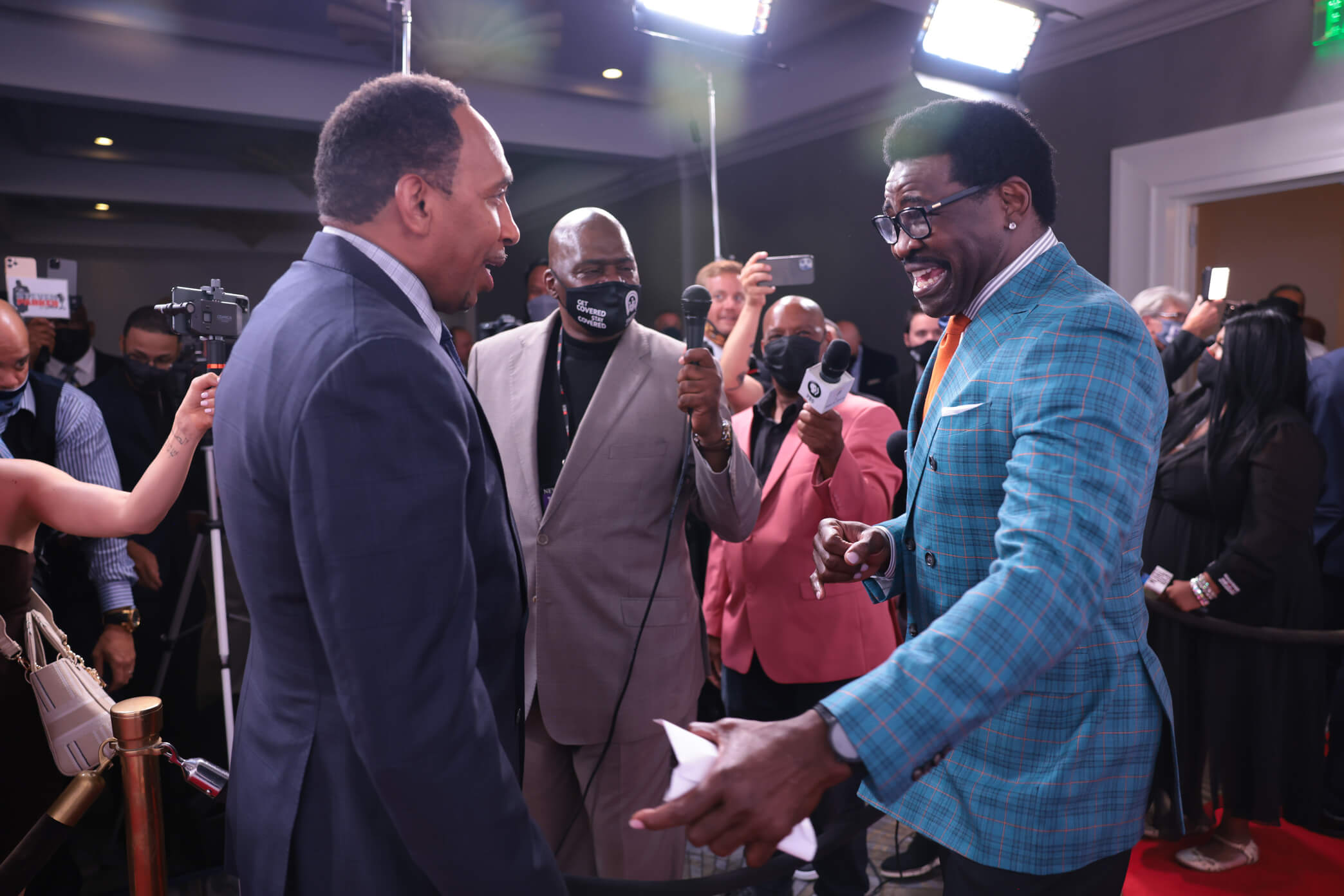 Stephen A Smith and Michael Irvin meet on the Red Carpet